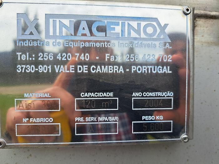 Usado Reservatório de Inox de 120.000 Lt