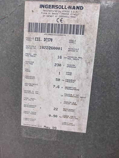 Used Secador de ar Ingersoll Rand DES 70