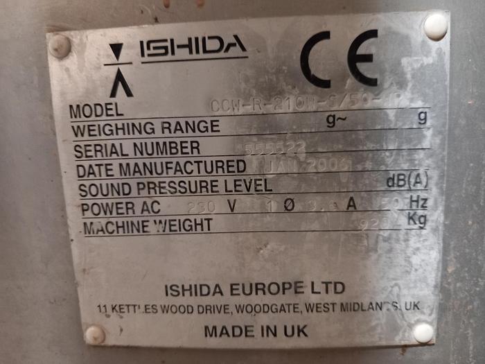Used 2006 ISHIDA CCW-R-210W-S