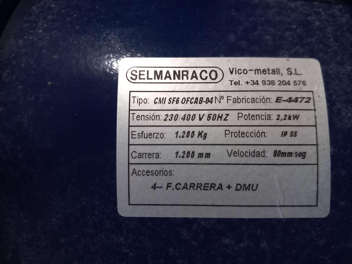 Used Macaco cilindro eletrico Selmanraco CMI SF6 OFCAB-04