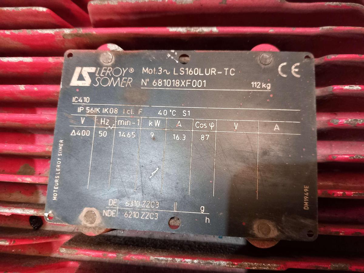 Used Motor elétrico industrial LEROY SOMER LS160LUR-TC
