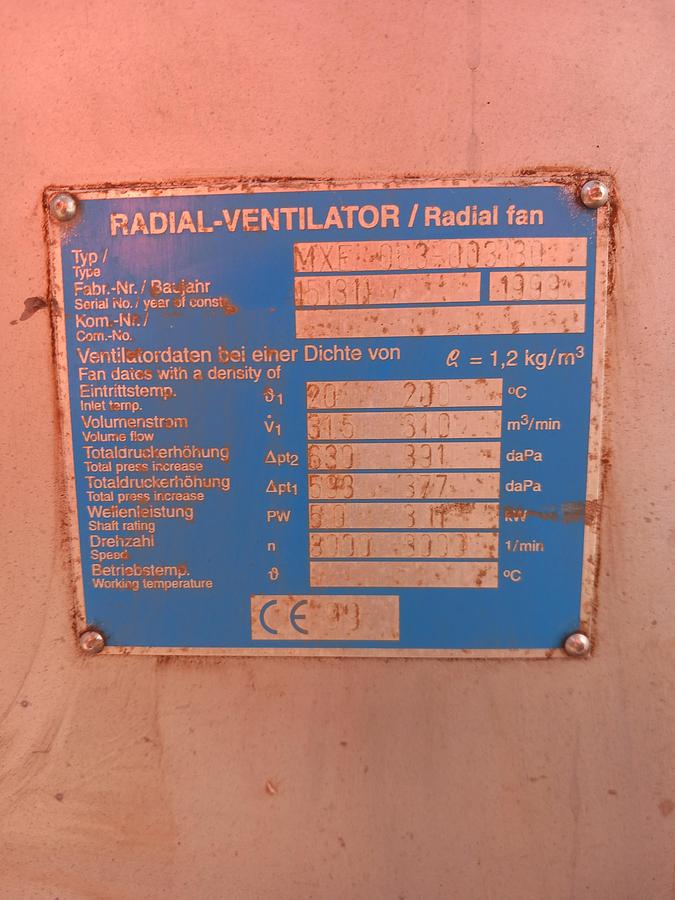 Used Ventilador Radial Ventilator de 5,5 Kw