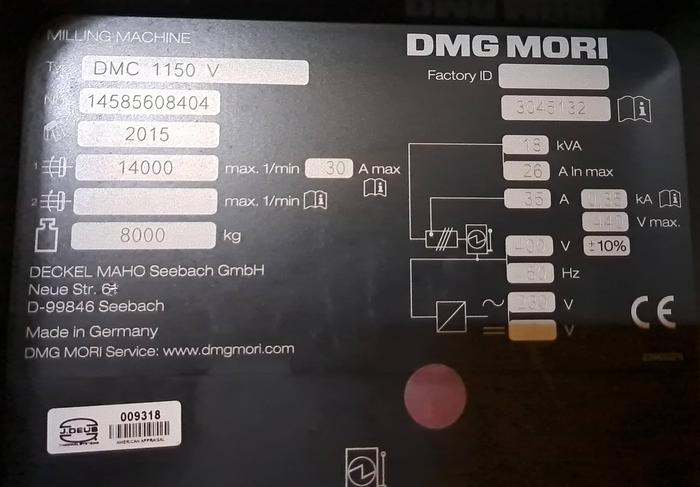 Used Centro de Maquinação DMG MORI 1150V