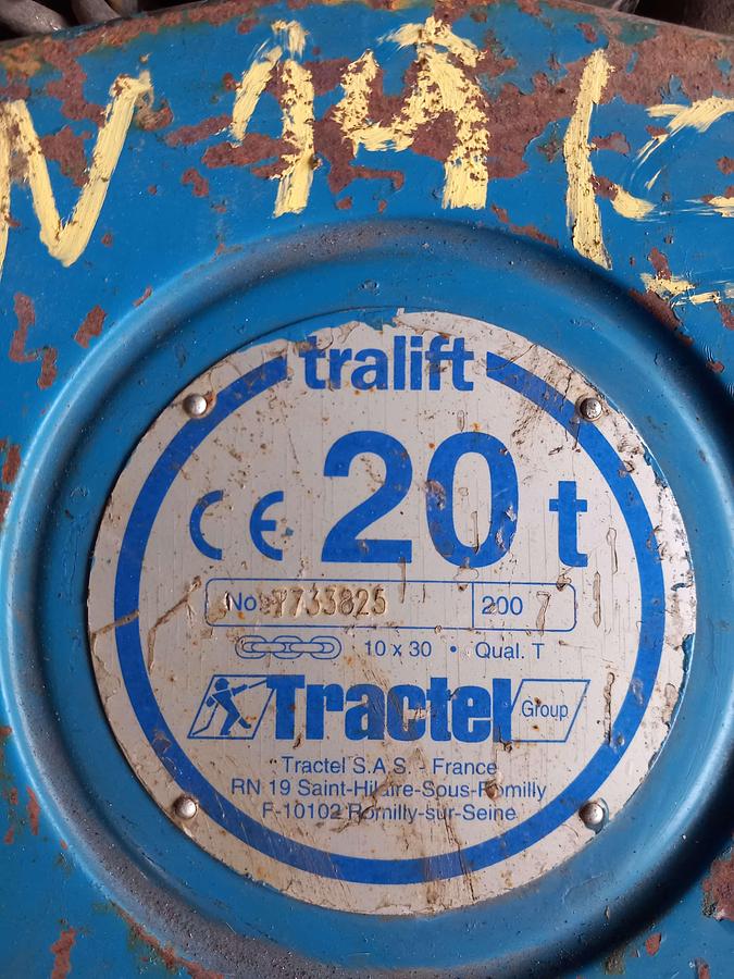 Used Guincho manual Tractel 20Tn