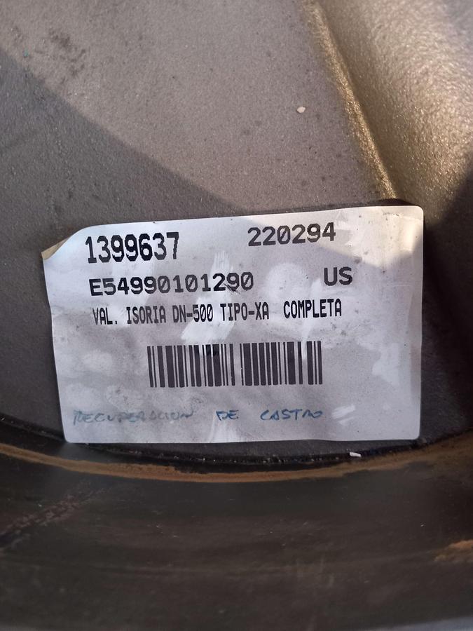 Used Válvula borbole Isoria DN-500-XA