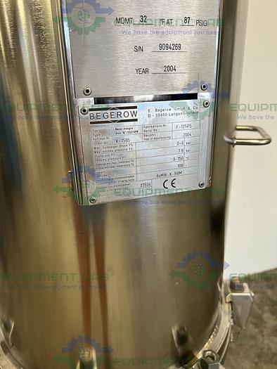 Used Begerow Beco-Integra Stainless Steel Filter Housing w/ Valves, 16" SS Housing