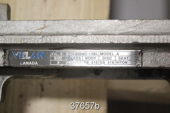Used Velan 3" Hand Operated Knife Gate Valve, L10-0320C-13BL #37657