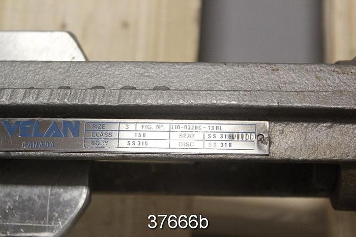 Used Velan 3" Hand Operated Knife Gate Valve, L10-0320C-13BL #37666