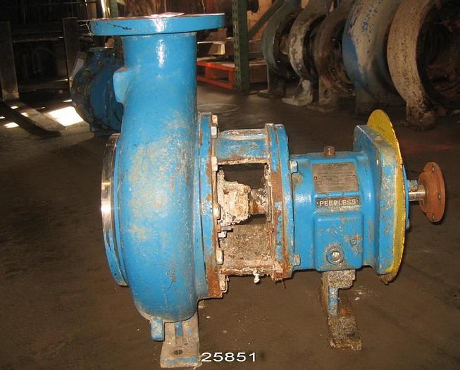 Used Peerless 8196 Pump, 4X6X10, Stainless Steel Casing, 6 Vane Impeller, 7.5" Diameter Impeller, Stainless Steel Impeller,  Stainless Steel Stuffing Box, Packing, Peerless Mtp Power End #25851