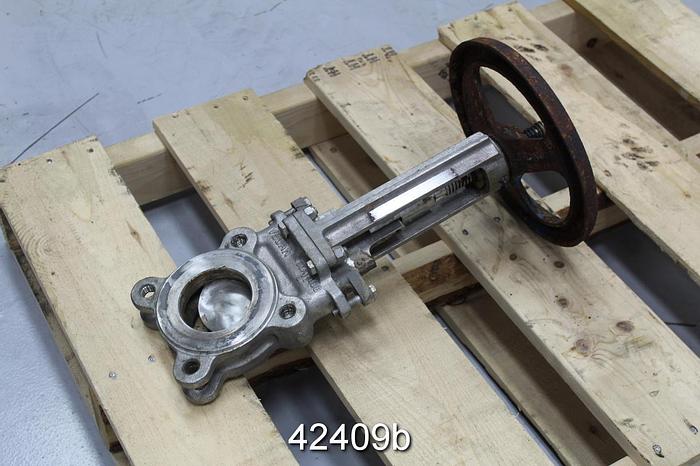 Used Velan Model A 3" Hand Operated Knife Gate Valve #42409
