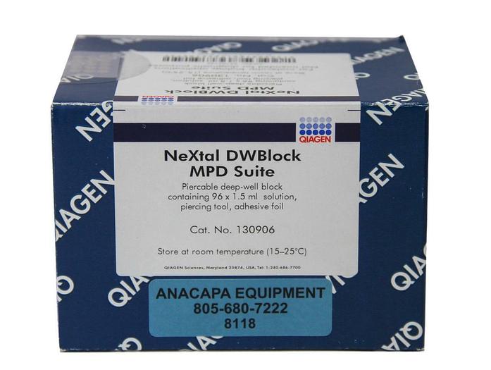 Qiagen 130906 NeXtal DWBlock MPD Suite Pierceable Deep-Well Block 96x1.5ml (8118