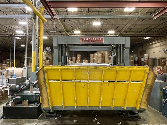 Used 84" WIDE JAGENBERG VARIDUR TWO DRUM SLITTER REWINDER SHAFTLESS REWIND FOR 60" OD ROLLS