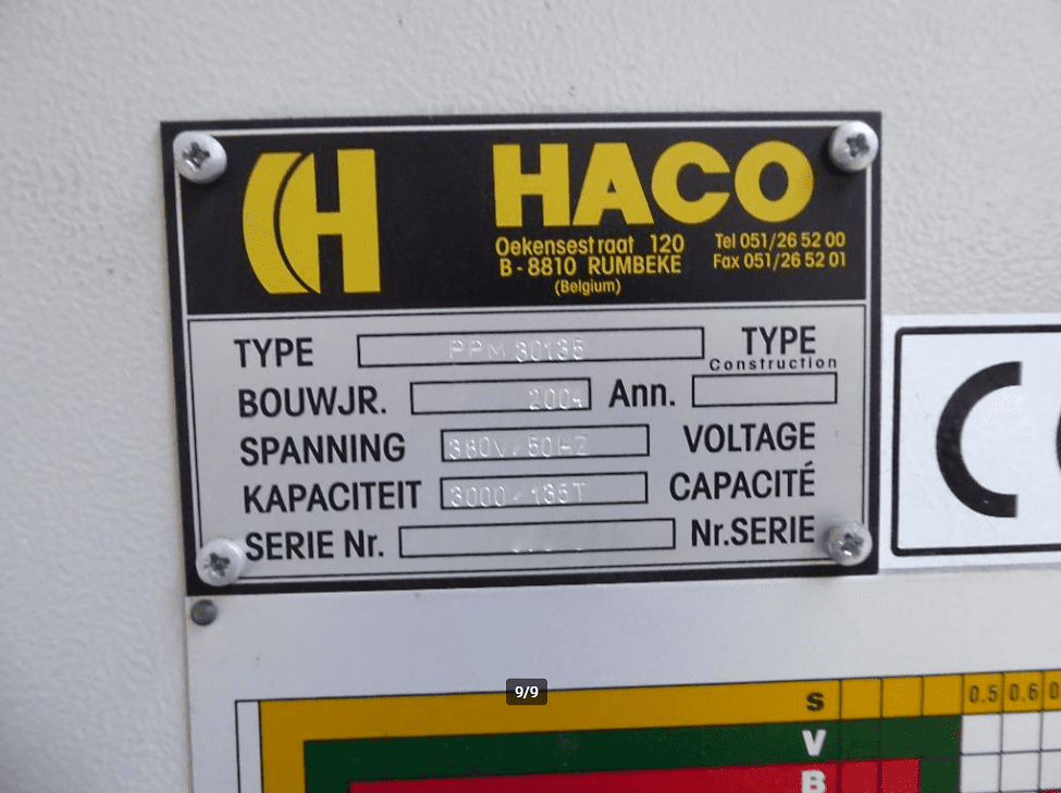 Used Haco PPM 30135 - Press Brake - 2004