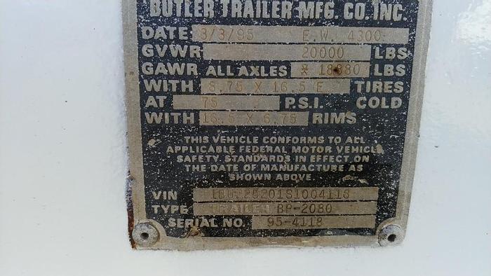 Used Butler 2080 TA Extendable Pole Trailer - 04118