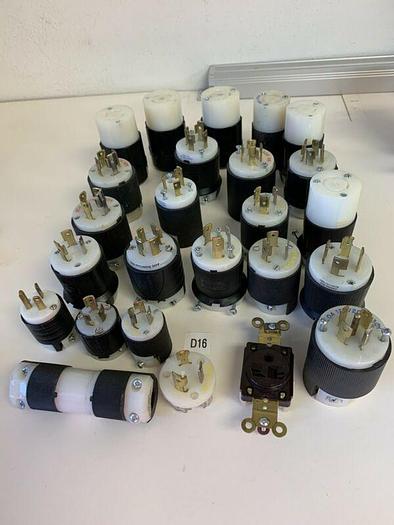 Used Large Lot Of Used Assorted Hubbell @ Leviton Connectors Fast Shipping!~Warr