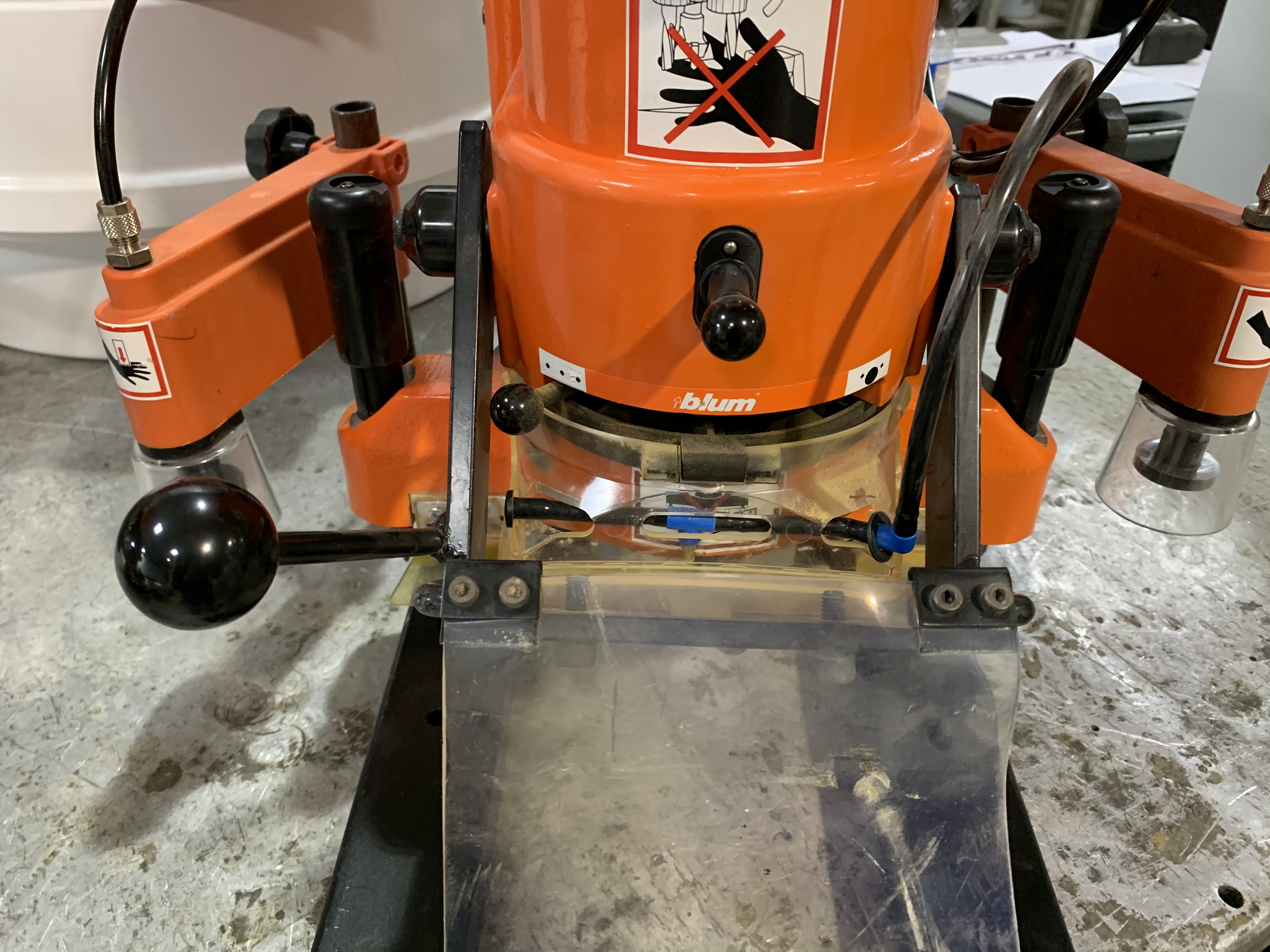 Used 2006 Blum Minipress CA Hinge machine drilling