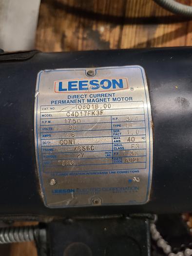Used Leeson Direct Current Permanent Magnet Motor