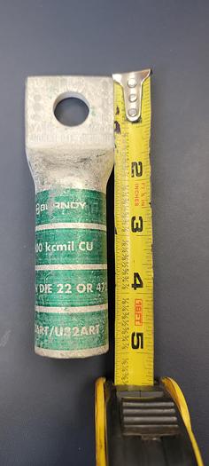 LOT OF 4 NEW BURNDY YA36 N600 COMPRESSION LUG GREEN DIE22 472/22(B17)