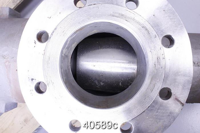 Used Fisher Direct Steam Injection Heater Valve, 6x6x6", Stainless Steel Body #40589