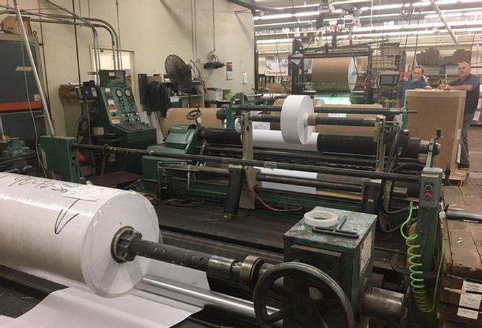 Used 72" DUSENBERY MODEL824 DUPLEX CENTER SURFACE REWINDER