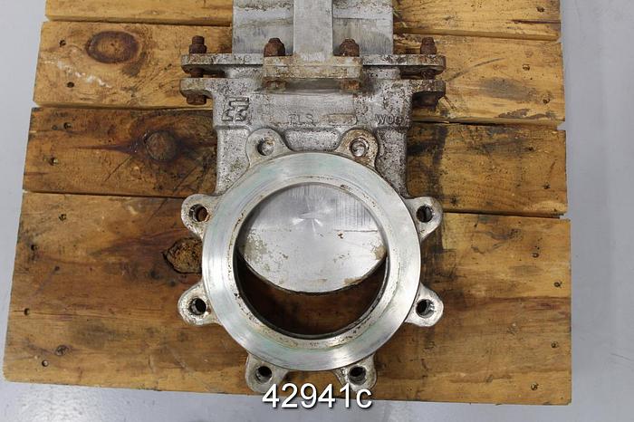 Used Flow Control Components 6" Air Operated Knife Gate Valve #42941