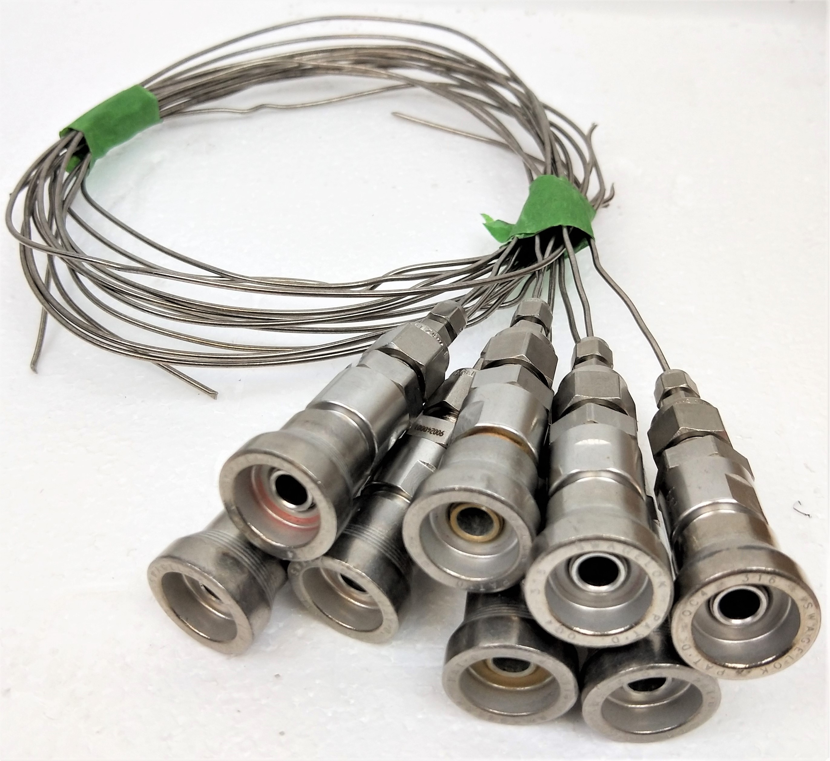 Used Swagelok Quick-Connect Valves with Stainless Steel Tubing - 1/8" Fitting