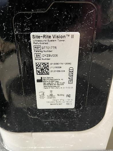 Used Bard Site Rite Vision Ultrasound