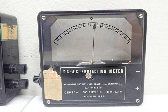 Used Lot of 2 Central Scientific Company 82550 DC-AC Projection Meters