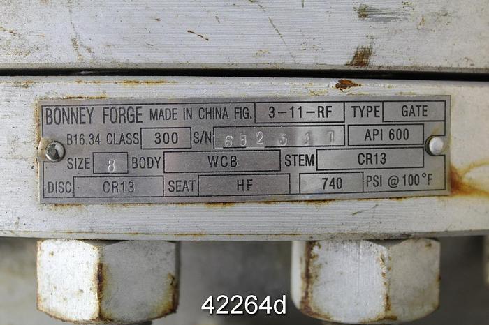 Used Bonney Forge 3-11-RF 8" Globe Valve, WCB Body #42264