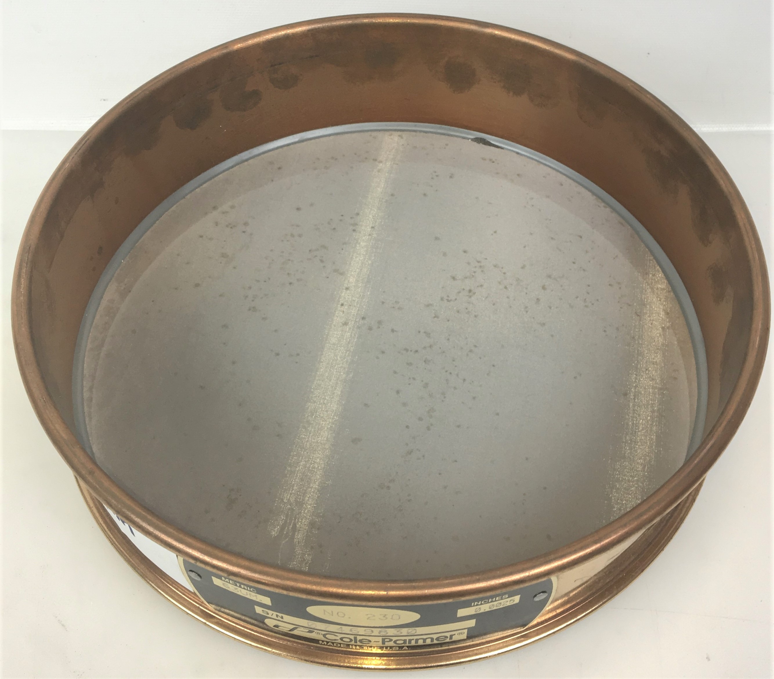 Used USA Standard Brass-Stainless Steel Sieve Set - 8" Diam (Set of 9)