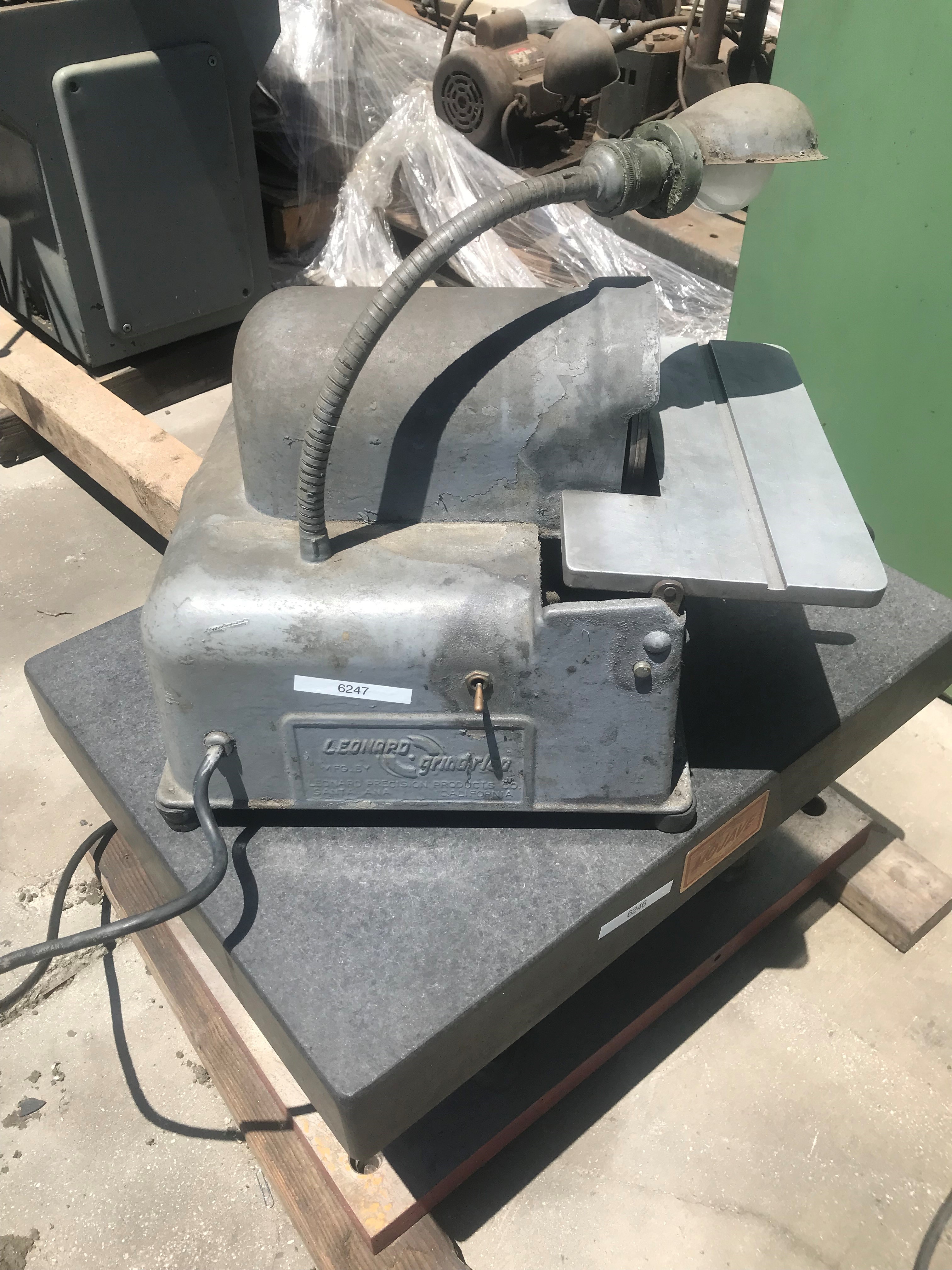 Used LEONARD M350 GRIND-R-LAP BENCH DIAMOND GRINDER 5" #6247