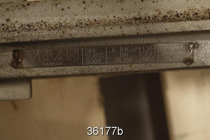 Used Velan 6" Hand Operated Knife Gate Valve #36177