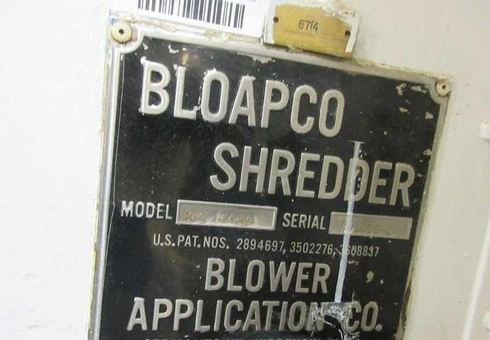 Used 48 " BLOAPCO MDL. 3CX-1548H FLOOR MOUNTED SHREDDER - PENDING JF