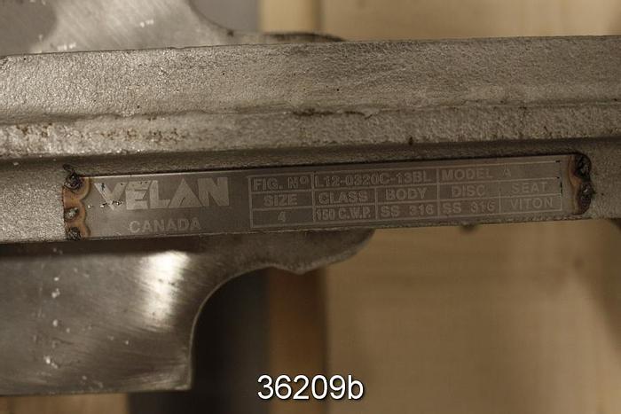 Used Velan 4" Hand Operated Knife Gate Valve #36209