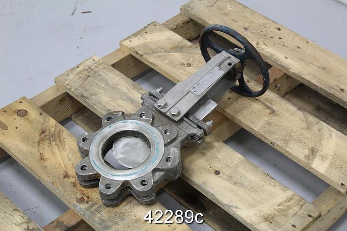 Used Fabri-Valve 4" Hand Operated Knife Gate Valve #42289