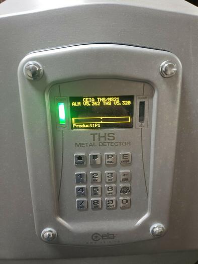 Used Ceia T/MS21 Metal Detector Food grade SS 120vv 10"x3" usable opening