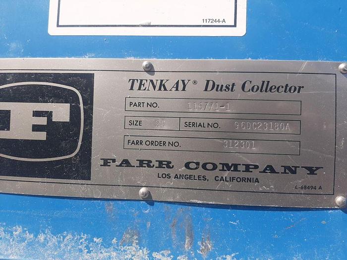 Used Dust Collector, Baghouse, 564 SF, Farr Tenkay, Cartridge #S744530