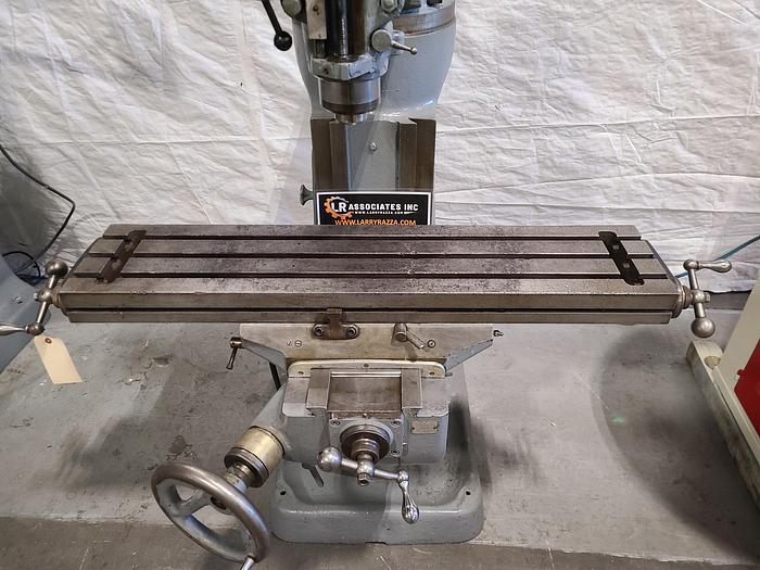 Used Bridgeport 1HP Milling Machine 42" Table Step Pulley Speed Control Single Point Lube