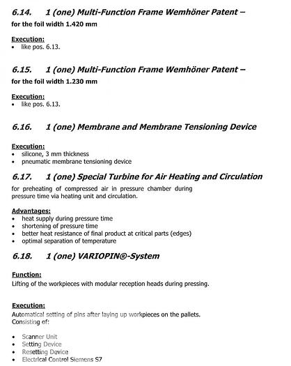 Used Wemhoner Variopress