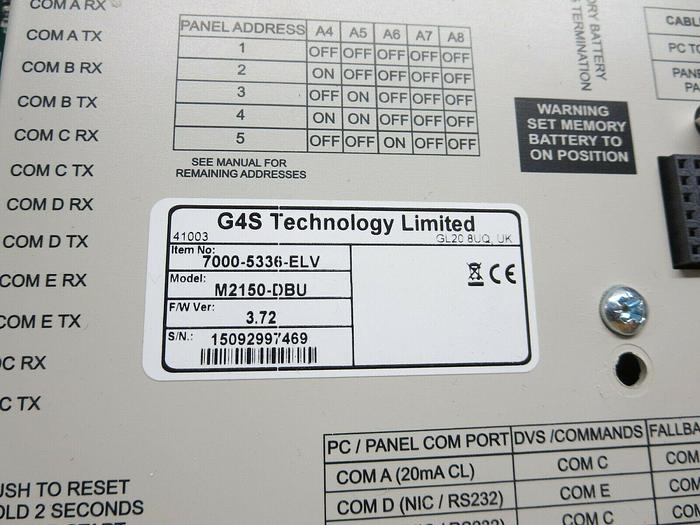 Used G4S Technology Ltd. Elevator Controller Assembly