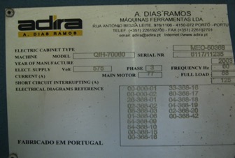 Used 2003 770 Ton Adira Press Brake