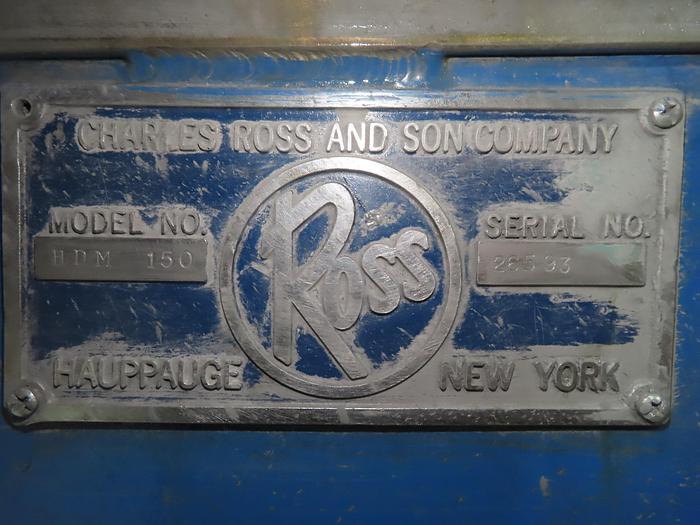 Used 150 GALLON ROSS DOUBLE PLANETARY MIXER - MODEL HDM-150 - S/S - VACUUM - JACKETED