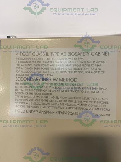 Used Labconco 3440009 Purifier Logic Series Biosafety Cabinet 4 Ft Class II Type A2