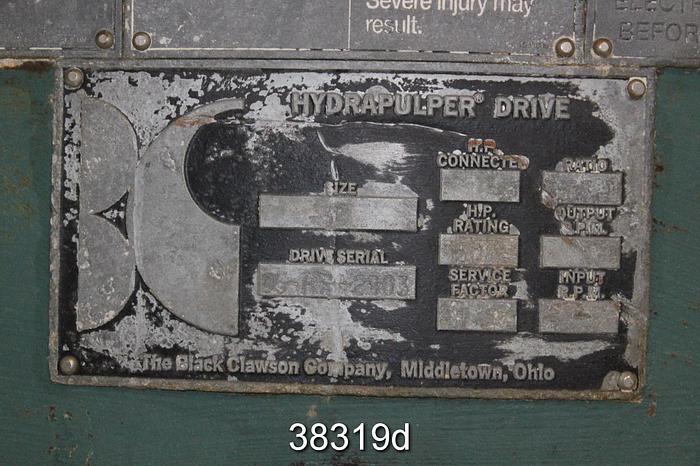 Used Black Clawson No. 3B Hydrapulper Drive, 3.53/1 Ratio #38319