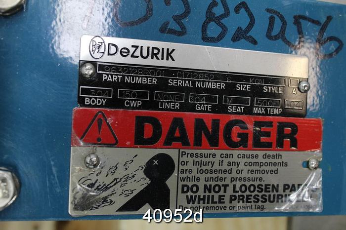 Unused Dezurik 6" Hand Operated Knife Gate Valve #40952