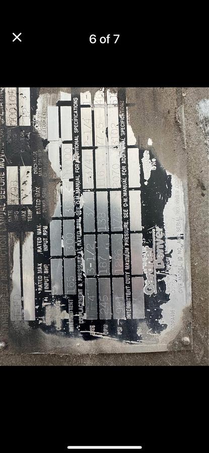 Used Gardner Denver Triplex 4' x5" Triplex Well Servicing pump 10,000 PSI