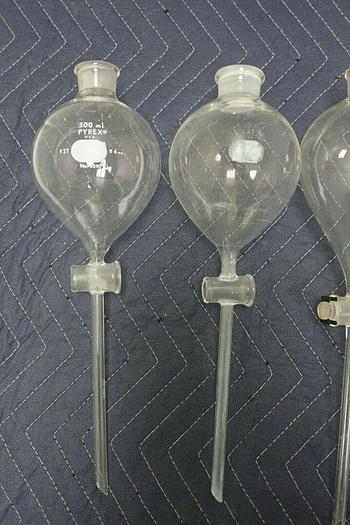 Used Lot of 11 Pyrex 6340 Kimax Kontes 500ml 125ml 60 ml Separatory Funnels