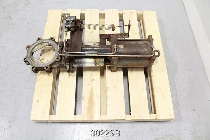 Used Fabri 8" Air Operated V-Port Knife Gate Valve (Stainless Steel) #30229