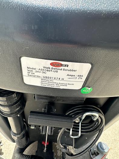Used 2018 VIPER AS5160T WALK-BEHIND FLOOR SCRUBBER (140 Ah AGM BATTERIES)