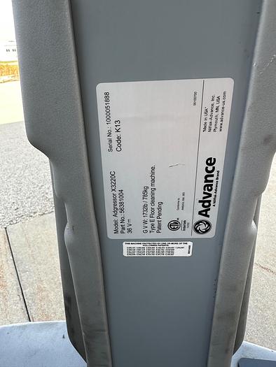 Used Advance Adgressor X3220C Rider Floor Scrubber